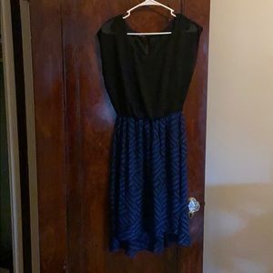 Blue and black high-low